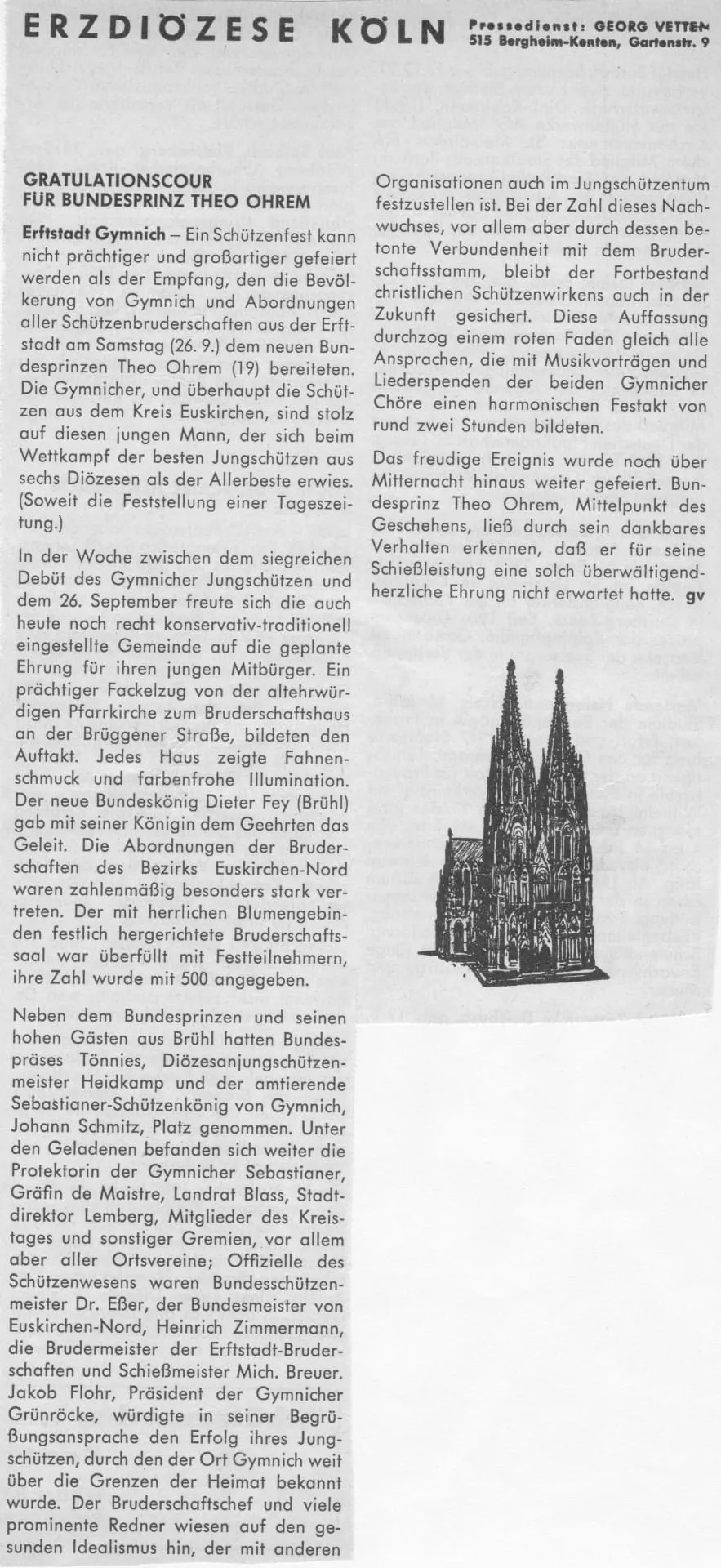 Zeitungsartikel aus dem Schützenbruder