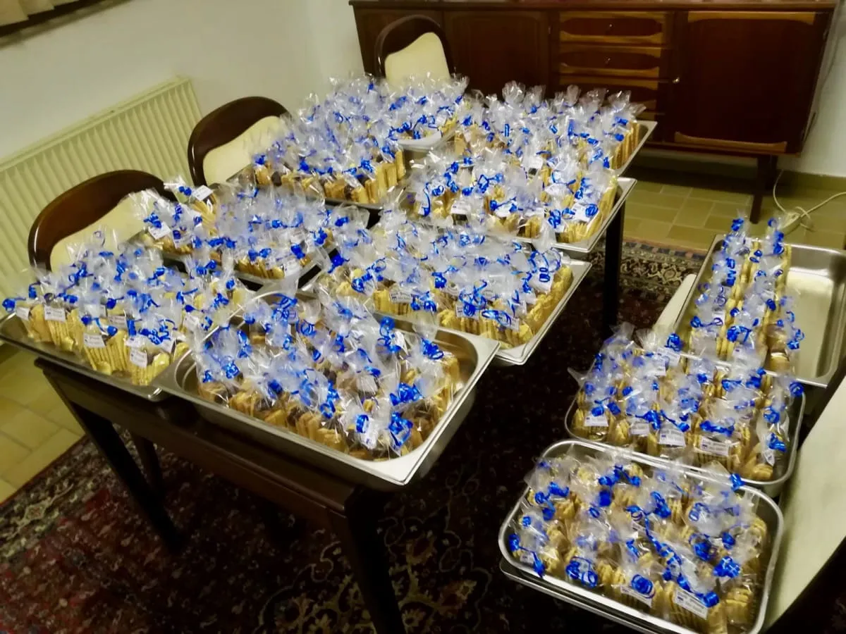 Sammelstelle für die gebackenen Plätzchen