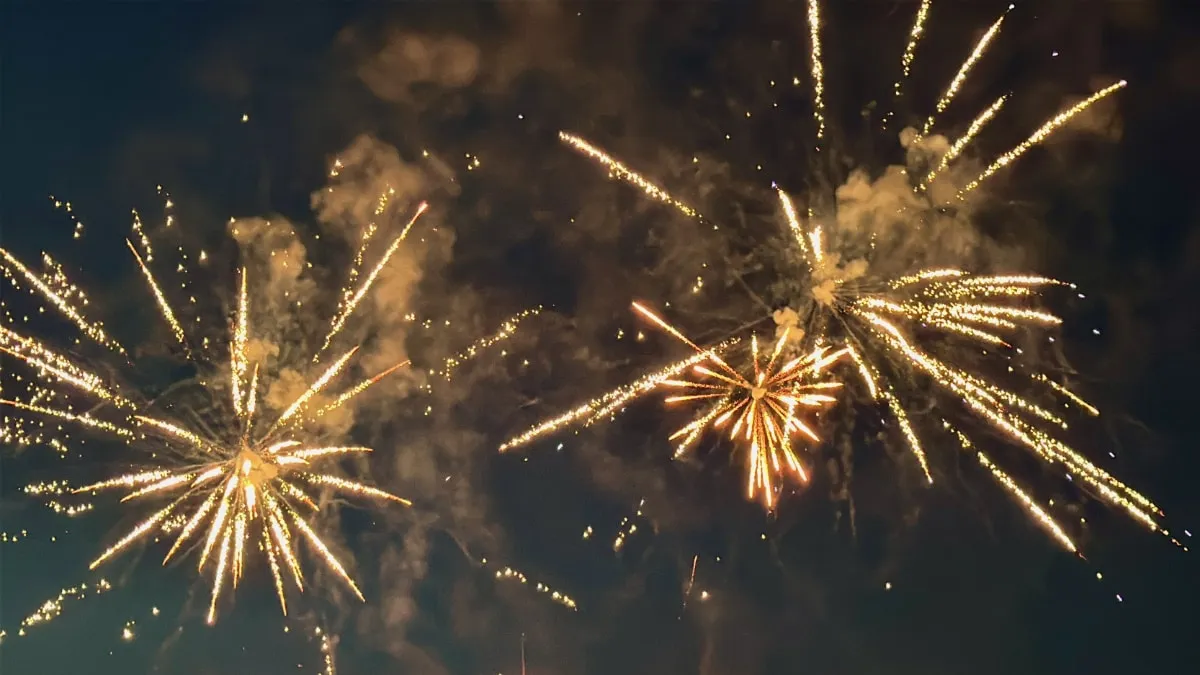 Foto mit Feuerwerk