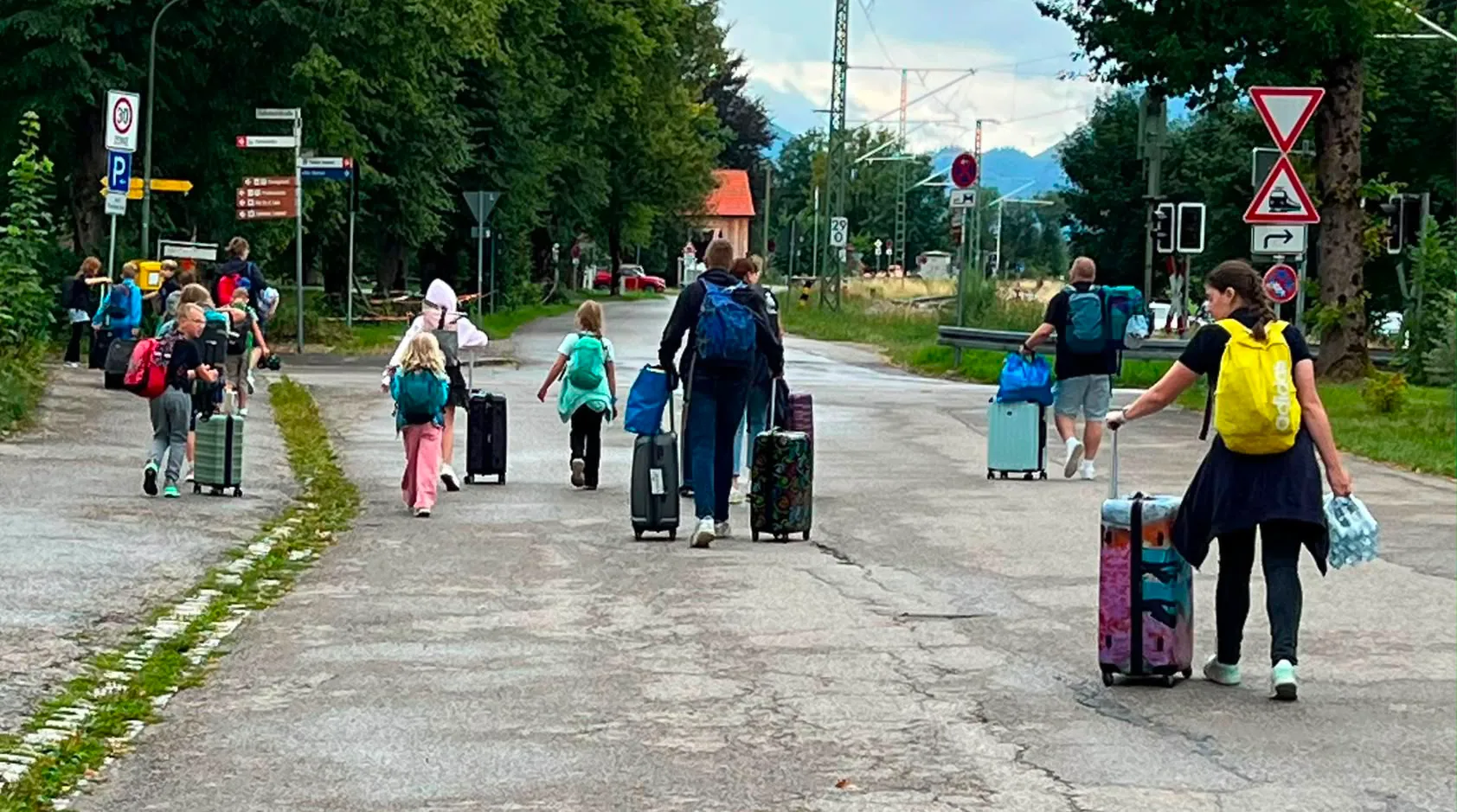 Anreise mit dem Zug, Kinder mit Gepäck