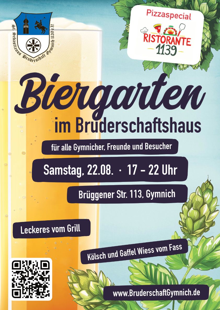 Plakat Biergarten im Bruderschaftshaus 2026