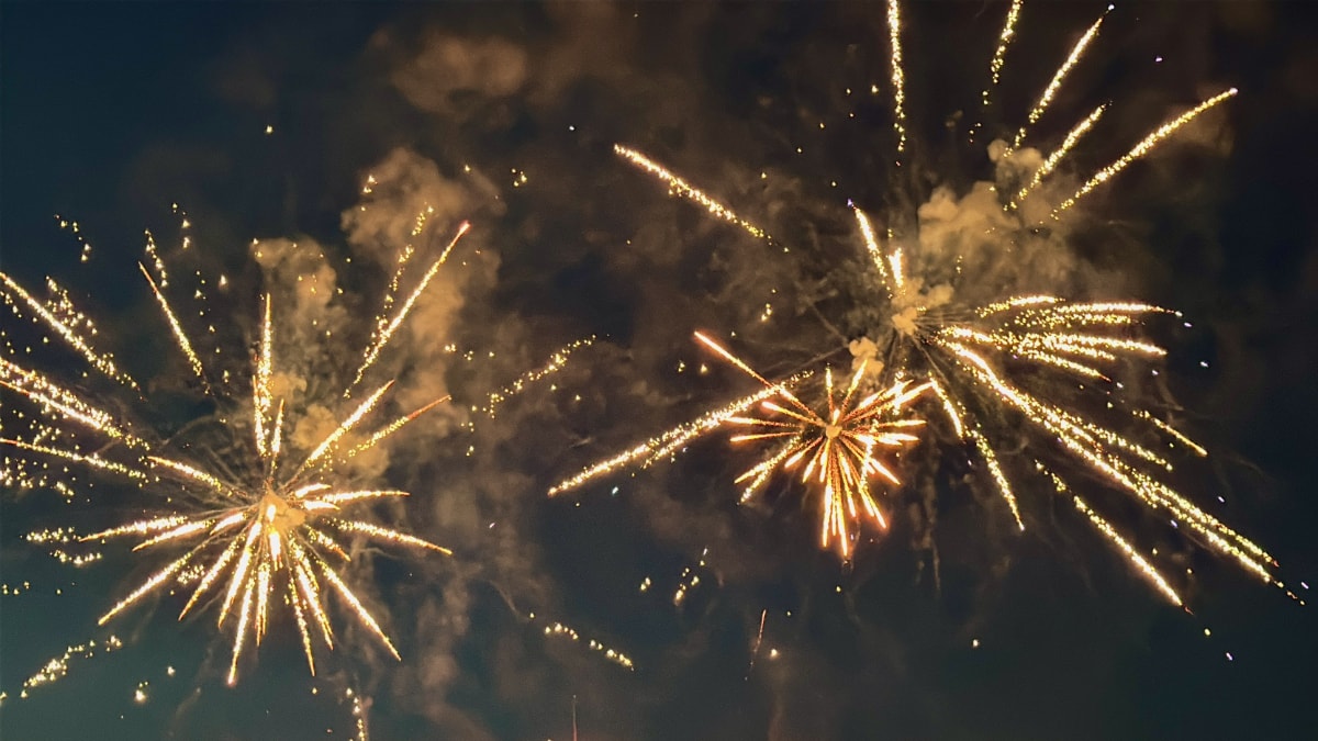 Foto mit Feuerwerk