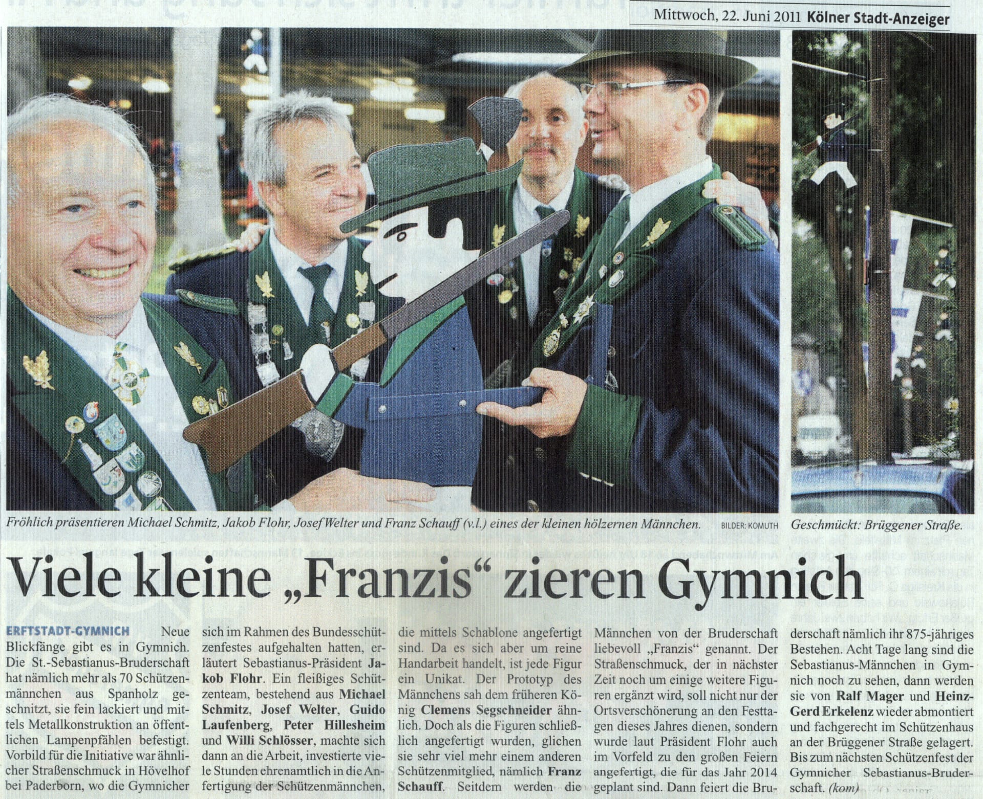 Zeitungsartikel über unsere Franzis in der Kölner Rundschau
